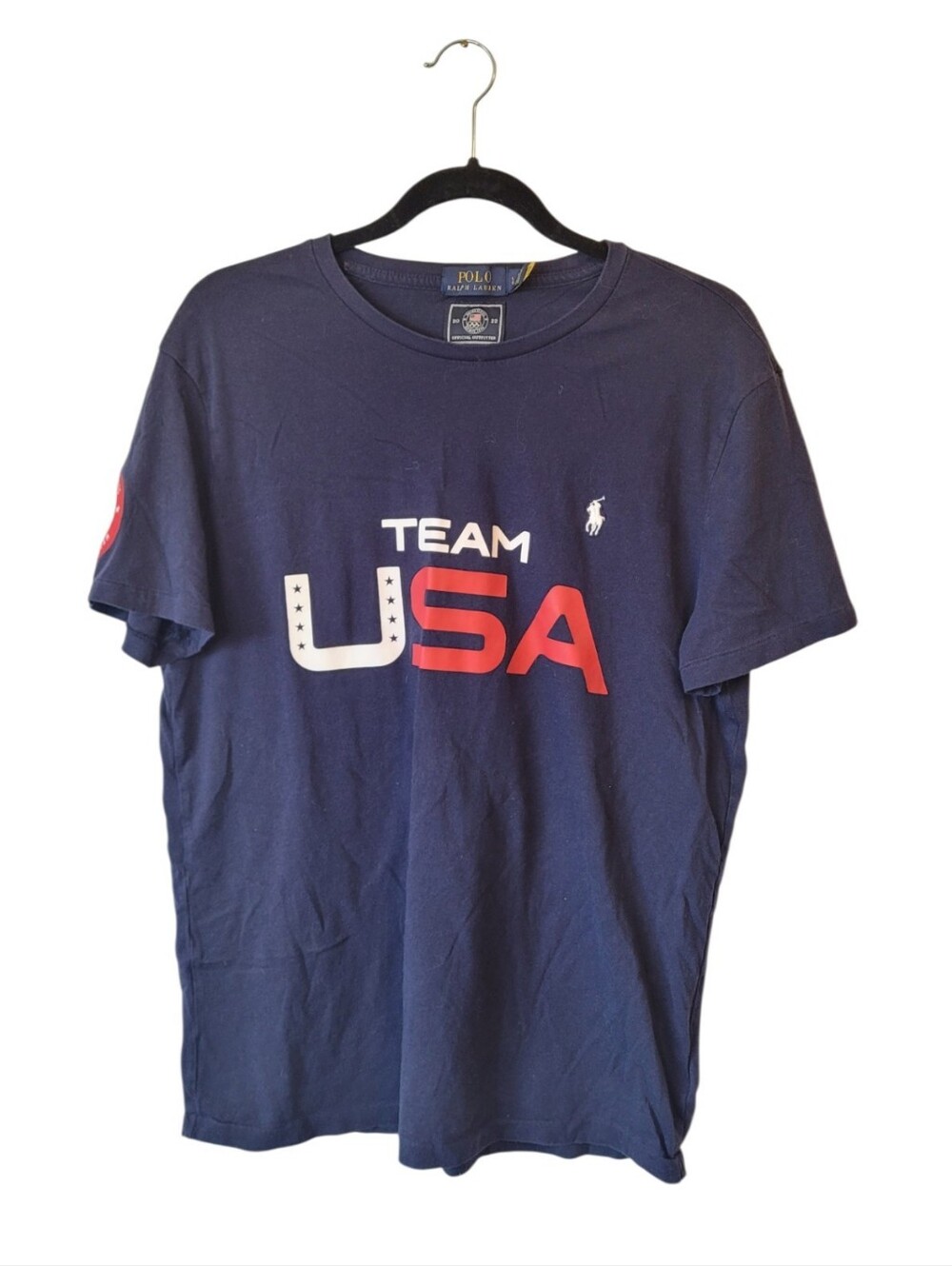 Plol Ralph Lauren Navy Team USA 2022 Graphic Short Sleeve Tee Size L